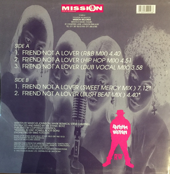 Serenade - Friend Not A Lover | Mission Records (12 MISH 4) - 2 Serenade - Friend Not A Lover | Mission Records (12 MISH 4) - 2