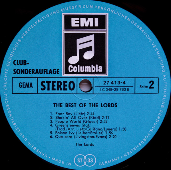 The Lords - The Best Of The Lords | Columbia (27 413-4)