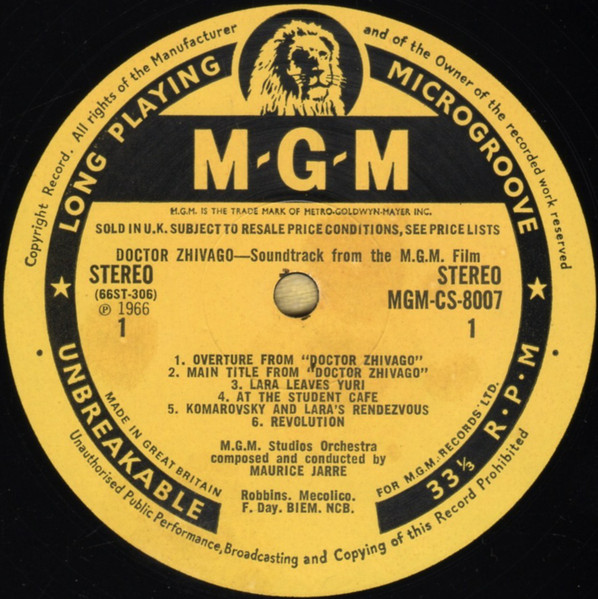 Maurice Jarre - Doctor Zhivago Original Soundtrack Album | MGM Records (MGM-CS-8007) - 3