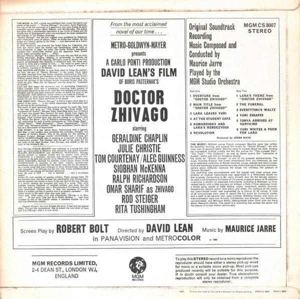 Maurice Jarre - Doctor Zhivago Original Soundtrack Album | MGM Records (MGM-CS-8007) - 2