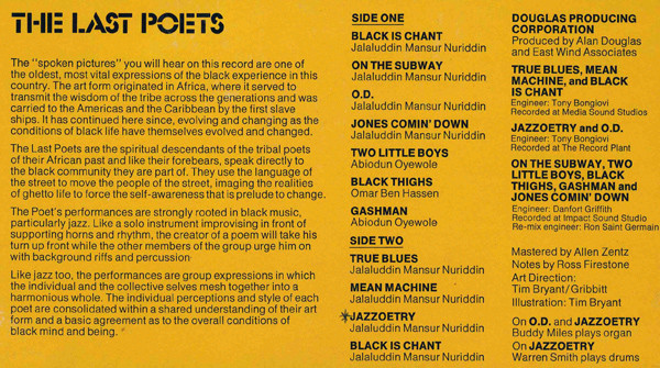 The Last Poets - Jazzoetry | Douglas (ADLP 6001) - 3