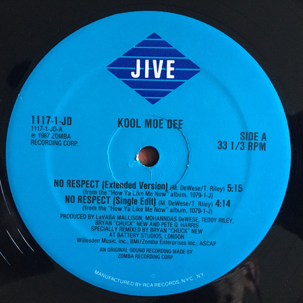 Kool Moe Dee - No Respect | Jive (1117-1-JD) - 2 Kool Moe Dee - No Respect | Jive (1117-1-JD) - 2