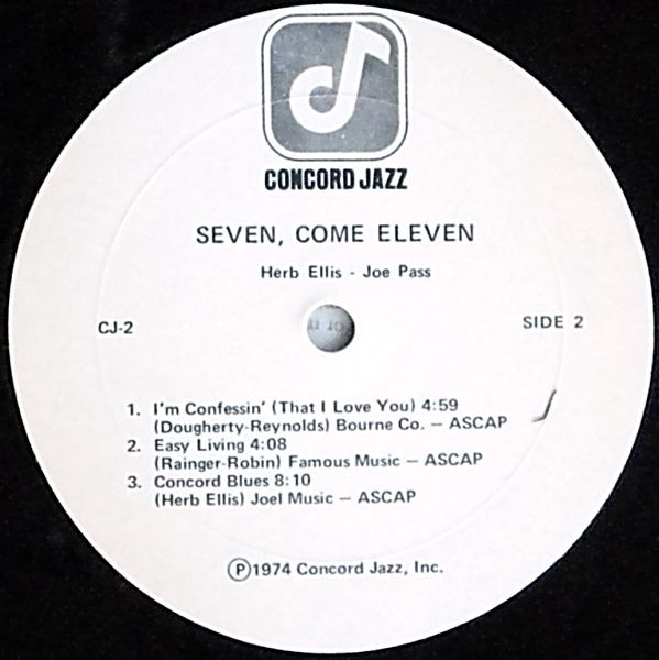 Herb Ellis & Joe Pass Also Featuring Jake Hanna & Ray Brown - Seven, Come Eleven (From Their Live Performance At The Concord Summer Festival) [Vinyl] | Concord Jazz (CJ-2) - 4