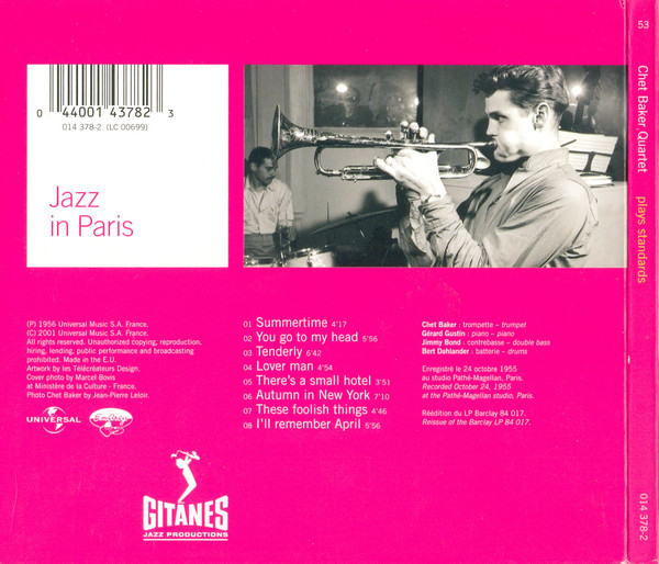 Chet Baker Quartet - Plays Standards | Gitanes Jazz Productions (014 378-2) - 2 Chet Baker Quartet - Plays Standards | Gitanes Jazz Productions (014 378-2) - 2