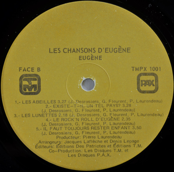 Eugène - Les Chansons D'Eugène [Vinyl] | Télé-Métropole (TMPX-1001) - 4