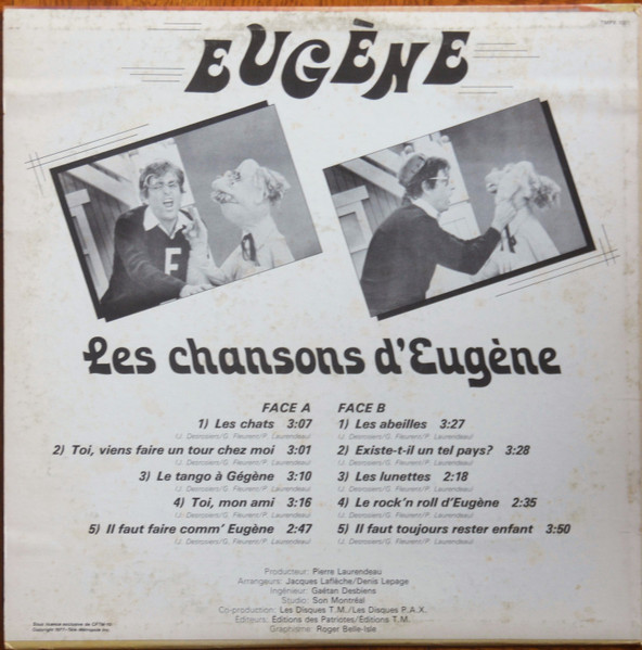 Eugène - Les Chansons D'Eugène [Vinyl] | Télé-Métropole (TMPX-1001) - 2