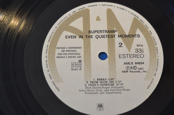 Supertramp - Even In The Quietest Moments... | A&M Records (AMLK 64634) - 4