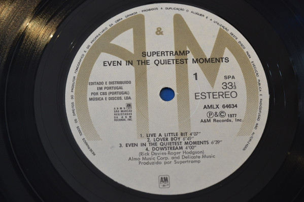 Supertramp - Even In The Quietest Moments... | A&M Records (AMLK 64634) - 3