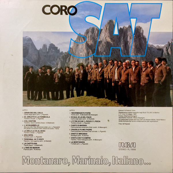 Coro Della S.A.T. - Montanaro, Marinaio, Italiano... | RCA (PL 70055) - 2 Coro Della S.A.T. - Montanaro, Marinaio, Italiano... | RCA (PL 70055) - 2