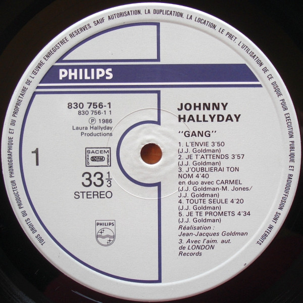 Johnny Hallyday - Gang | Philips (830756-1) - 3
