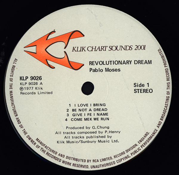 Pablo Moses - Revolutionary Dream | Klik Chart Sounds 2001 (KLP 9026) - 3 Pablo Moses - Revolutionary Dream | Klik Chart Sounds 2001 (KLP 9026) - 3