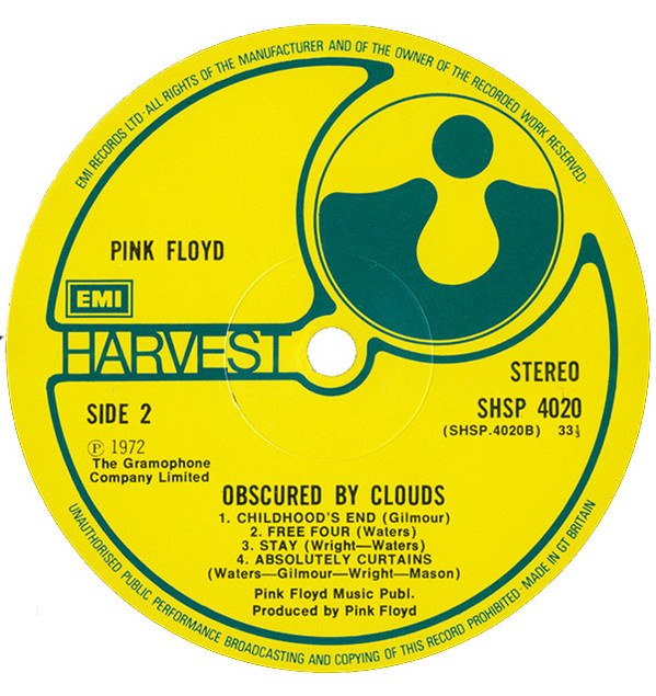 Pink Floyd - Obscured By Clouds | Harvest (SHSP 4020) - 3 Pink Floyd - Obscured By Clouds | Harvest (SHSP 4020) - 3