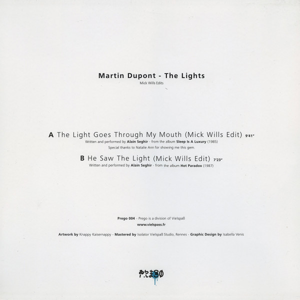 Martin Dupont - The Lights (Mick Wills Edits) | Prego (Prego 004) - 2 Martin Dupont - The Lights (Mick Wills Edits) | Prego (Prego 004) - 2