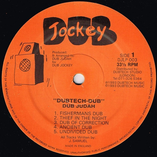 Dub Judah - Dubtech Dub | Dub Jockey (DJLP 003) - 3 Dub Judah - Dubtech Dub | Dub Jockey (DJLP 003) - 3