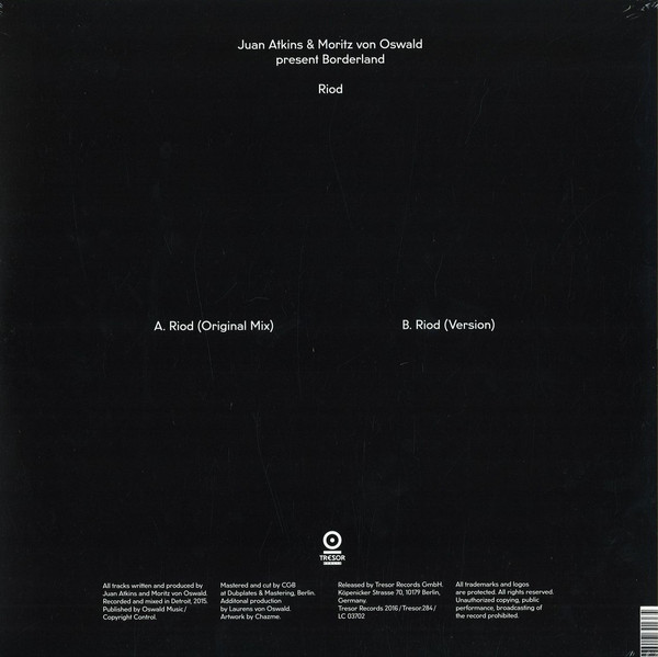 Juan Atkins & Moritz Von Oswald Present Borderland - Riod | Tresor (Tresor.284) - 2