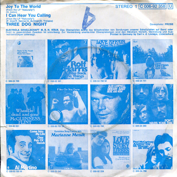 Three Dog Night - Joy To The World | Probe (1 C 006-92 358) - 2