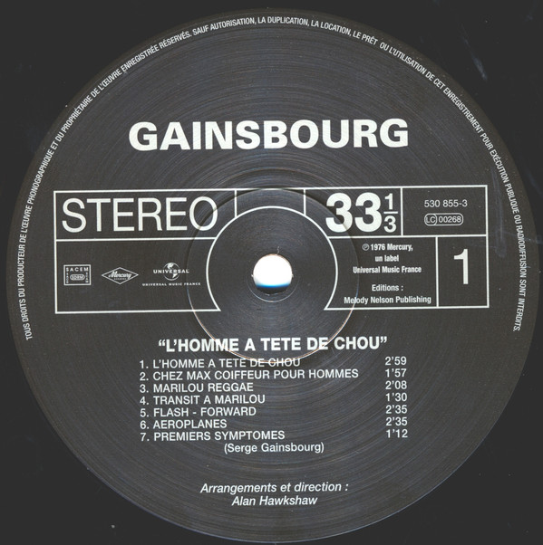 Serge Gainsbourg - L'Homme À Tête De Chou | Mercury (530 855-3) - 3 Serge Gainsbourg - L'Homme À Tête De Chou | Mercury (530 855-3) - 3