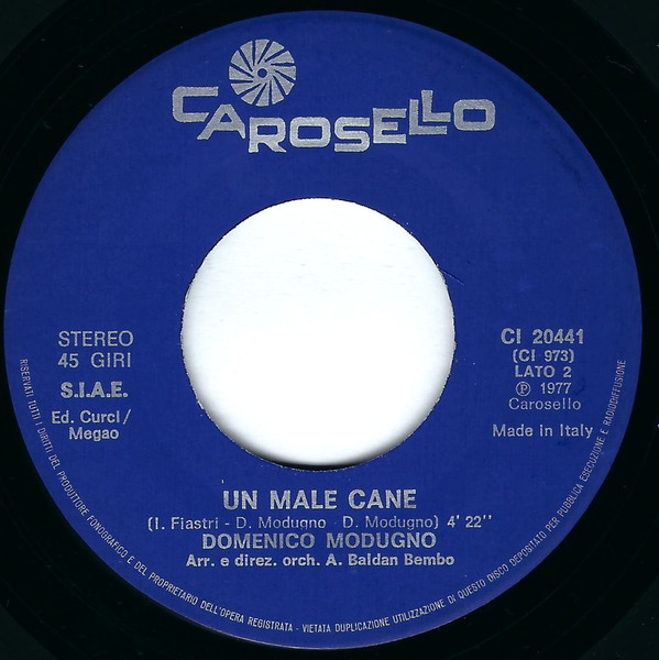 Domenico Modugno - Il Vecchietto / Un Male Cane | Carosello (CI 20441) - 4