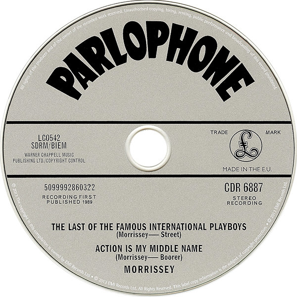 Morrissey - The Last Of The Famous International Playboys CD | Parlophone (CDR 6887) - 3 Morrissey - The Last Of The Famous International Playboys CD | Parlophone (CDR 6887) - 3