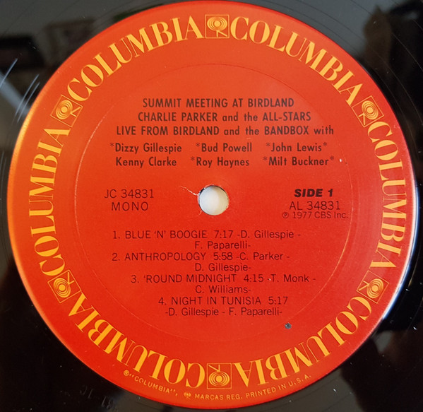 The Charlie Parker All-Stars - Summit Meeting At Birdland | Columbia (JC 34831) - 3