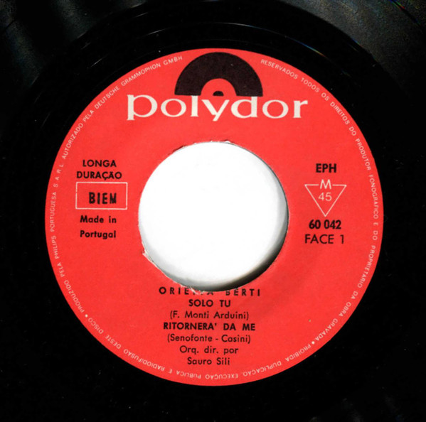 Orietta Berti - Solo Tu | Polydor (60 042) - 3