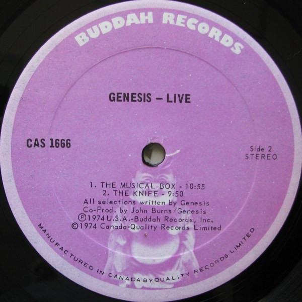 Genesis - Live | Charisma (CAS 1666) - 4