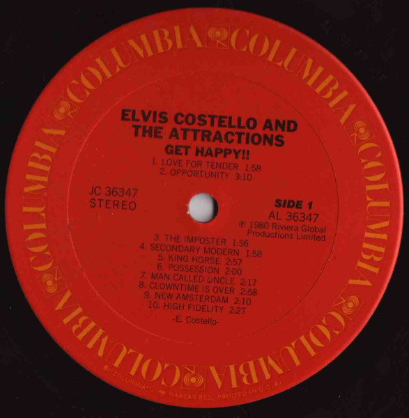 Elvis Costello & The Attractions - Get Happy!! | Columbia (JC 36347) - 3 Elvis Costello & The Attractions - Get Happy!! | Columbia (JC 36347) - 3