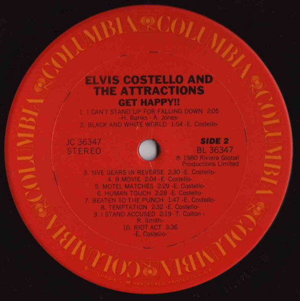 Elvis Costello & The Attractions - Get Happy!! | Columbia (JC 36347) - 4 Elvis Costello & The Attractions - Get Happy!! | Columbia (JC 36347) - 4