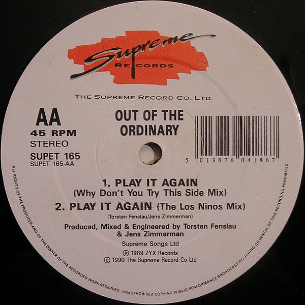 Out Of The Ordinary - Play It Again | Supreme Records (SUPET 165) - 2