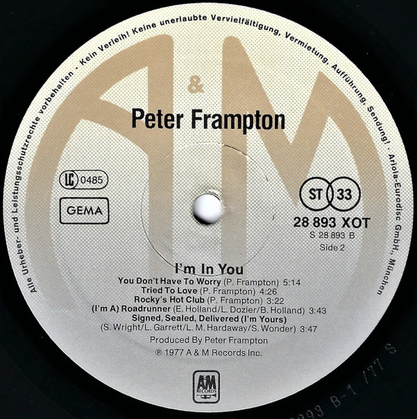 Peter Frampton - I'm In You | A&M Records (28 893XOT) - 3 Peter Frampton - I'm In You | A&M Records (28 893XOT) - 3