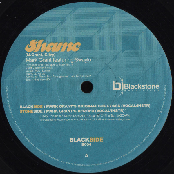 Mark Grant Featuring Swaylo - Shame | Blackstone Recordings (B004) - main Mark Grant Featuring Swaylo - Shame | Blackstone Recordings (B004) - main