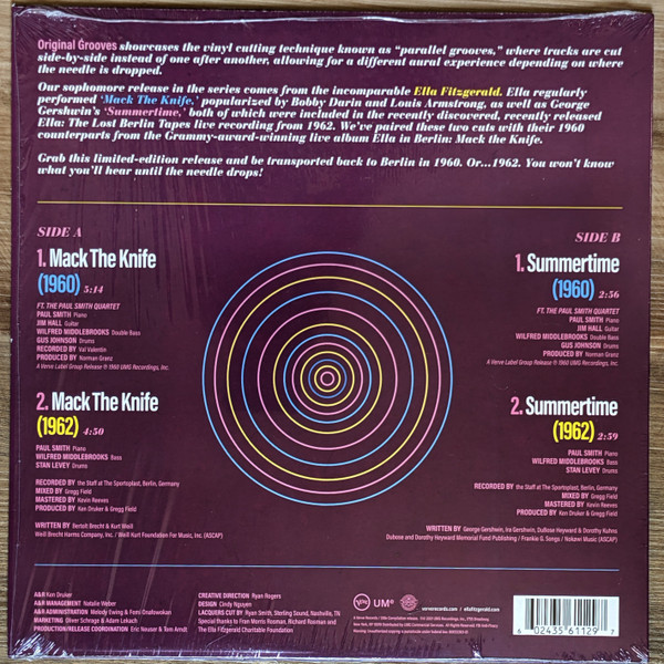 Ella Fitzgerald - Ella In Berlin (RSD2021 - Limited Special Cut Edition) [Vinyl] | Verve Records (00602435611297) - 2