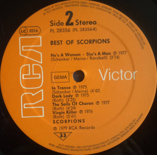 Scorpions - Best Of Scorpions | RCA Victor (PL 28356) - 4 Scorpions - Best Of Scorpions | RCA Victor (PL 28356) - 4