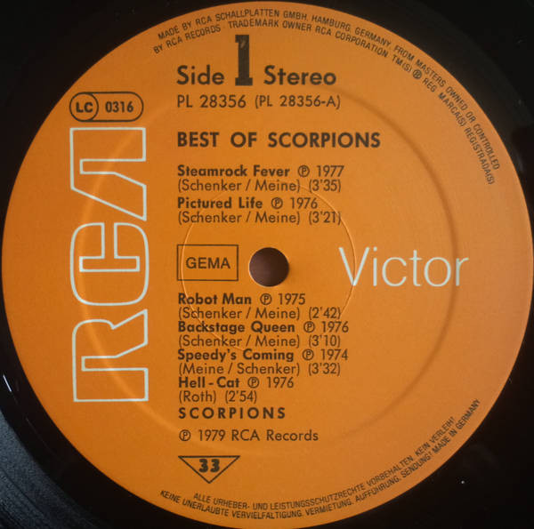 Scorpions - Best Of Scorpions | RCA Victor (PL 28356) - 3 Scorpions - Best Of Scorpions | RCA Victor (PL 28356) - 3