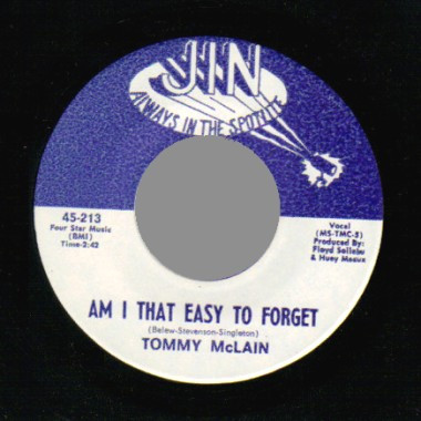 Tommy McLain - I'm Gonna Cry / Am I That Easy To Forget | Jin Records (45-213) - 2