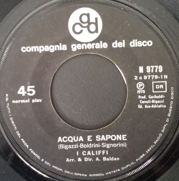 I Califfi - Acqua E Sapone | CGD (N 9779) - 3