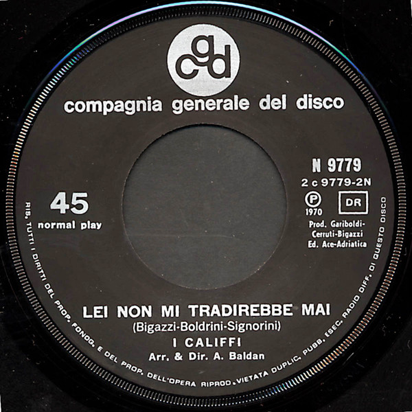 I Califfi - Acqua E Sapone | CGD (N 9779) - 4