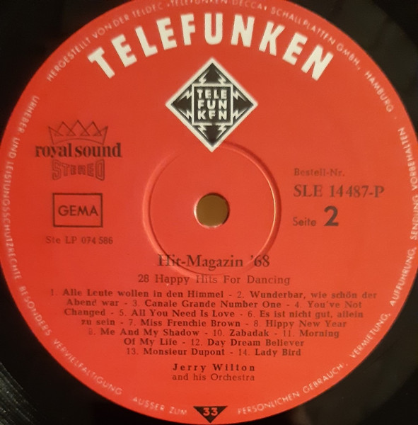 Jerry Wilton And His Orchestra - Hit Magazin '68 (28 Happy Hits For Dancing) | Telefunken (SLE 14 487-P) - 4