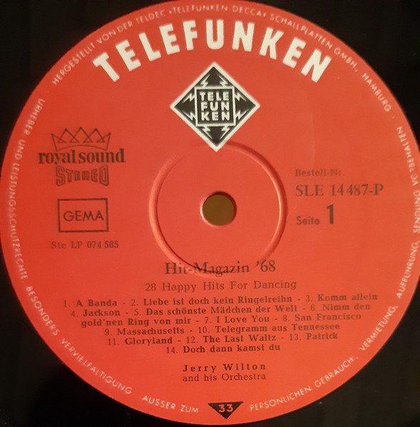 Jerry Wilton And His Orchestra - Hit Magazin '68 (28 Happy Hits For Dancing) | Telefunken (SLE 14 487-P) - 3