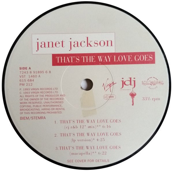 Janet Jackson - That's The Way Love Goes | Virgin (VST 1460) - 3 Janet Jackson - That's The Way Love Goes | Virgin (VST 1460) - 3