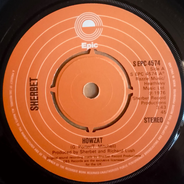 Sherbet - Howzat | Epic (S EPC 4574)