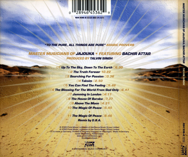 Master Musicians Of Jajouka Featuring Bachir Attar - Master Musicians Of Jajouka | Point Music (464 536-2) - 2