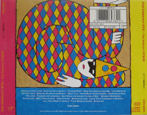 XTC - The Compact XTC - The Singles 1978-85 CD | Virgin (CDV 2251) - 2 XTC - The Compact XTC - The Singles 1978-85 CD | Virgin (CDV 2251) - 2