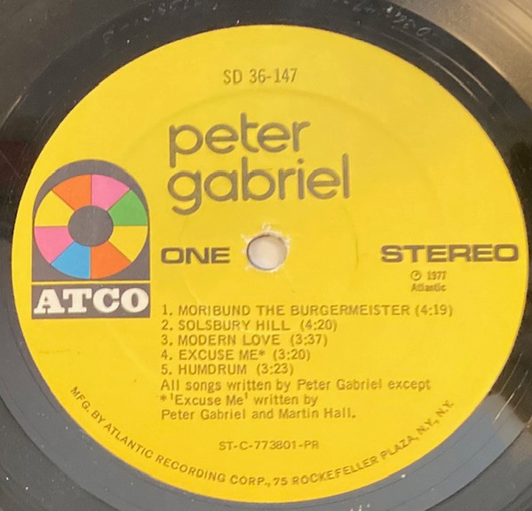 Peter Gabriel - Peter Gabriel | ATCO Records (SD 36-147) - 2