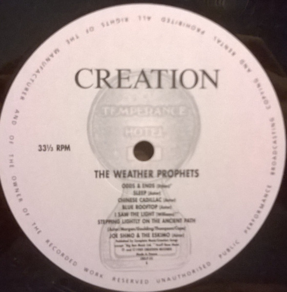 The Weather Prophets - Temperance Hotel ... | Creation Records (CRELP 50) - 4 The Weather Prophets - Temperance Hotel ... | Creation Records (CRELP 50) - 4