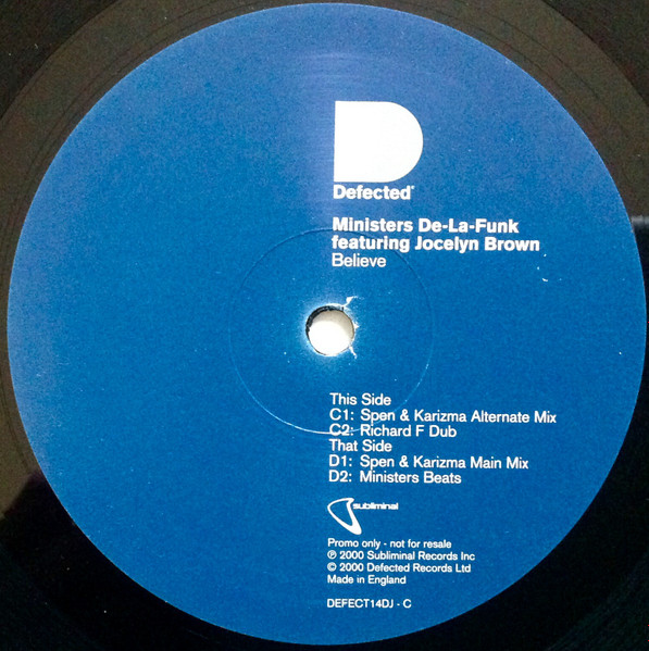 Ministers De-La-Funk Featuring Jocelyn Brown - Believe | Defected (DEFECT14DJ) - 3