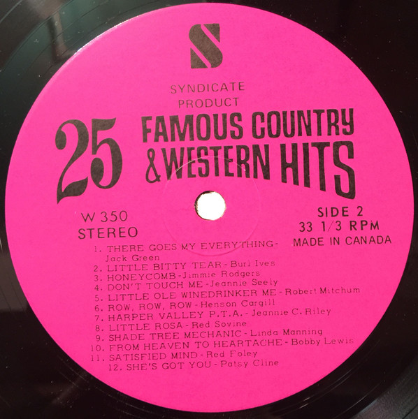 Various - 25 Famous Country & Western Hits: Volume III | Syndicate Product (W 350) - 4 Various - 25 Famous Country & Western Hits: Volume III | Syndicate Product (W 350) - 4