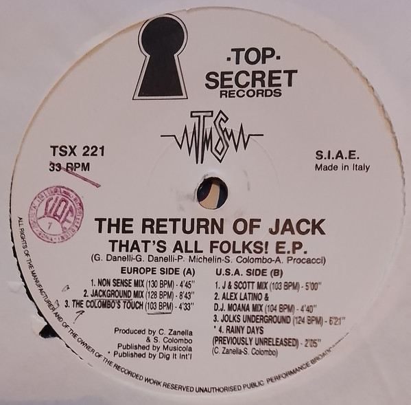 The Return Of Jack - That's All Folks! E.P. | Top Secret Records (TSX 221) - main The Return Of Jack - That's All Folks! E.P. | Top Secret Records (TSX 221) - main