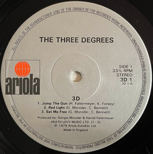 The Three Degrees - 3D | Ariola (3D1) - 3