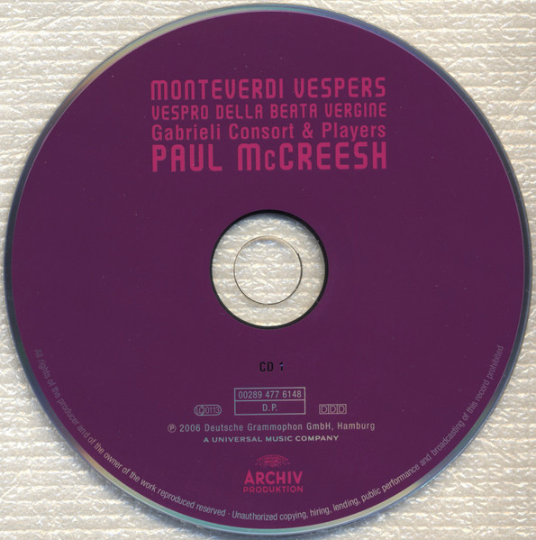 Claudio Monteverdi - Gabrieli Consort & Gabrieli Players , Paul McCreesh - Vespro Della Beata Vergine | Archiv Produktion (00289 477 6147) - 3